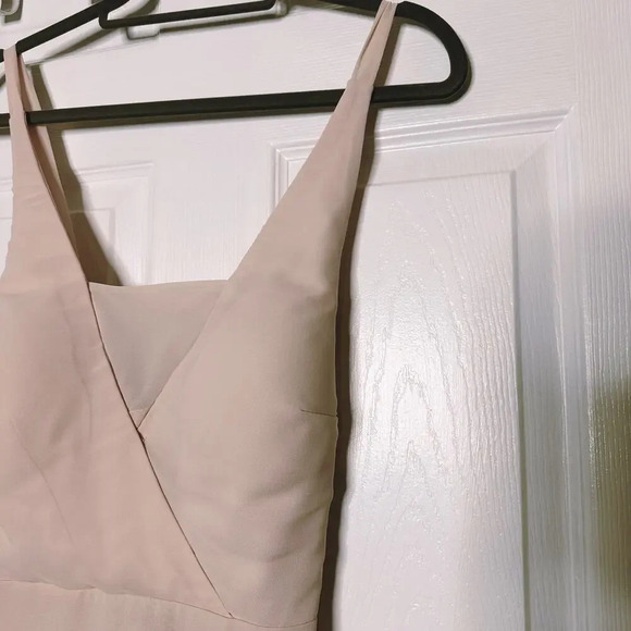 BIRDY GREY Sz S Light Pink Maxi Dress Tie Back Bridesmaid Dress - Picture 2 of 8